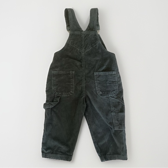 Vintage 90’s Mc Kids Gray Corduroy Carpenter Overalls Hammer loop 5 Pockets 2T - Picture 2 of 7